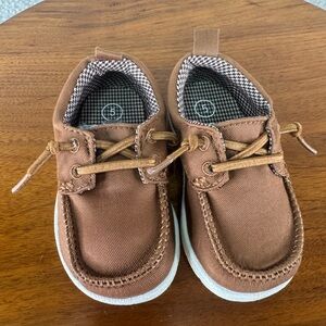 Cat & Jack Shoes Toddler Boys Size 5 Brown Boat Shoes Casual Loafers Slip On